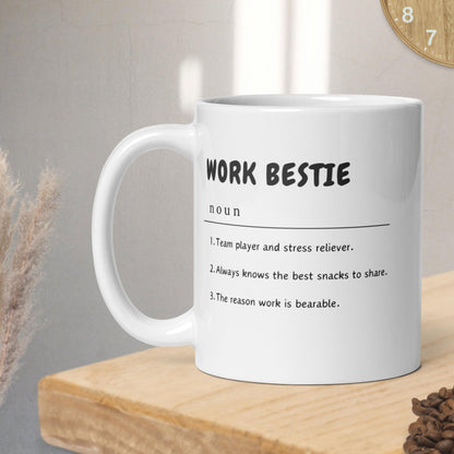 Personalised Work Bestie Definition Mug – Custom Gift for Colleagues & Friends