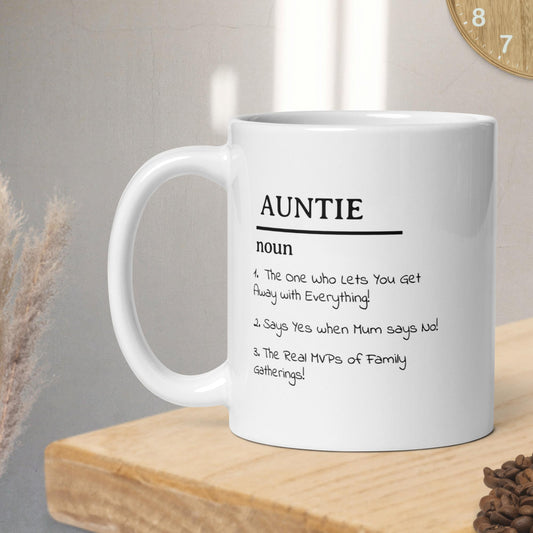 Personalised Auntie Definition Mug – Custom Mug with Sender's Name