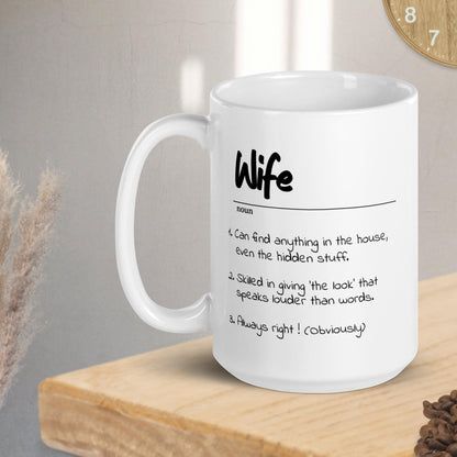 Wife Definition Mug Funny Gift Wife Husband Novelty Cup Present Marriage Humor Kitchen Decor Unique Tea Gift Bride